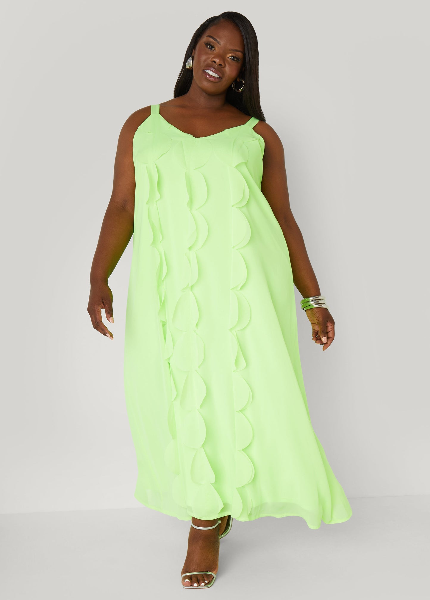 Motif Decorated Floor-Length Frock