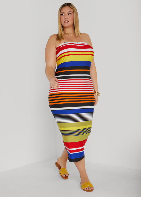 Lined Bandeau Fitted Frock