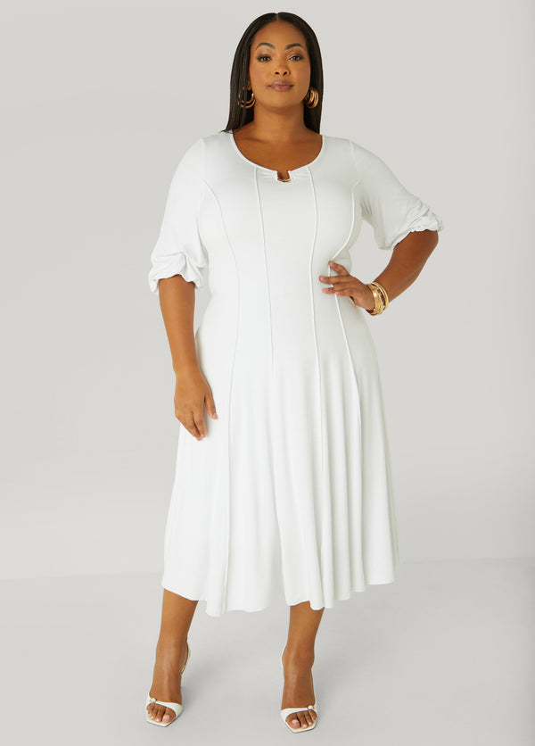 Circle Hardware Stitched Mid-Length Frock