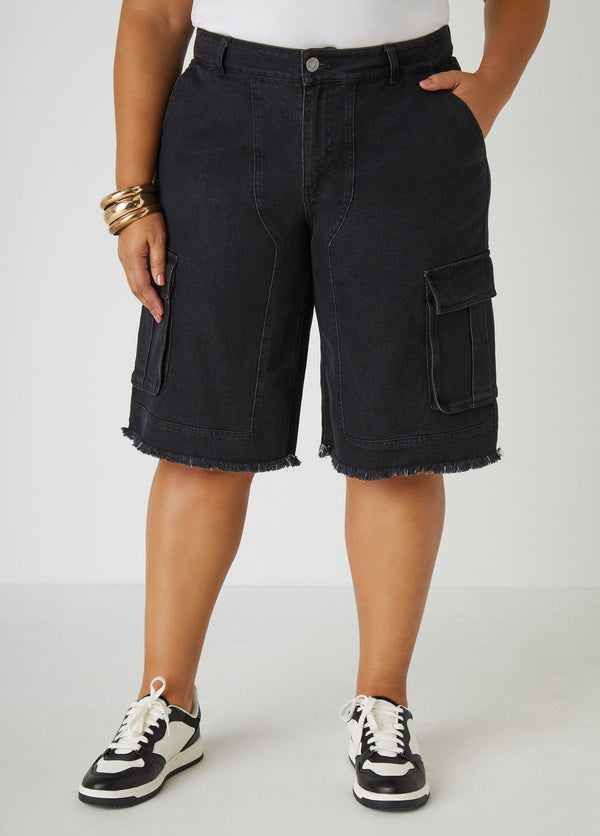 Distressed Utility Mid-Length Pants