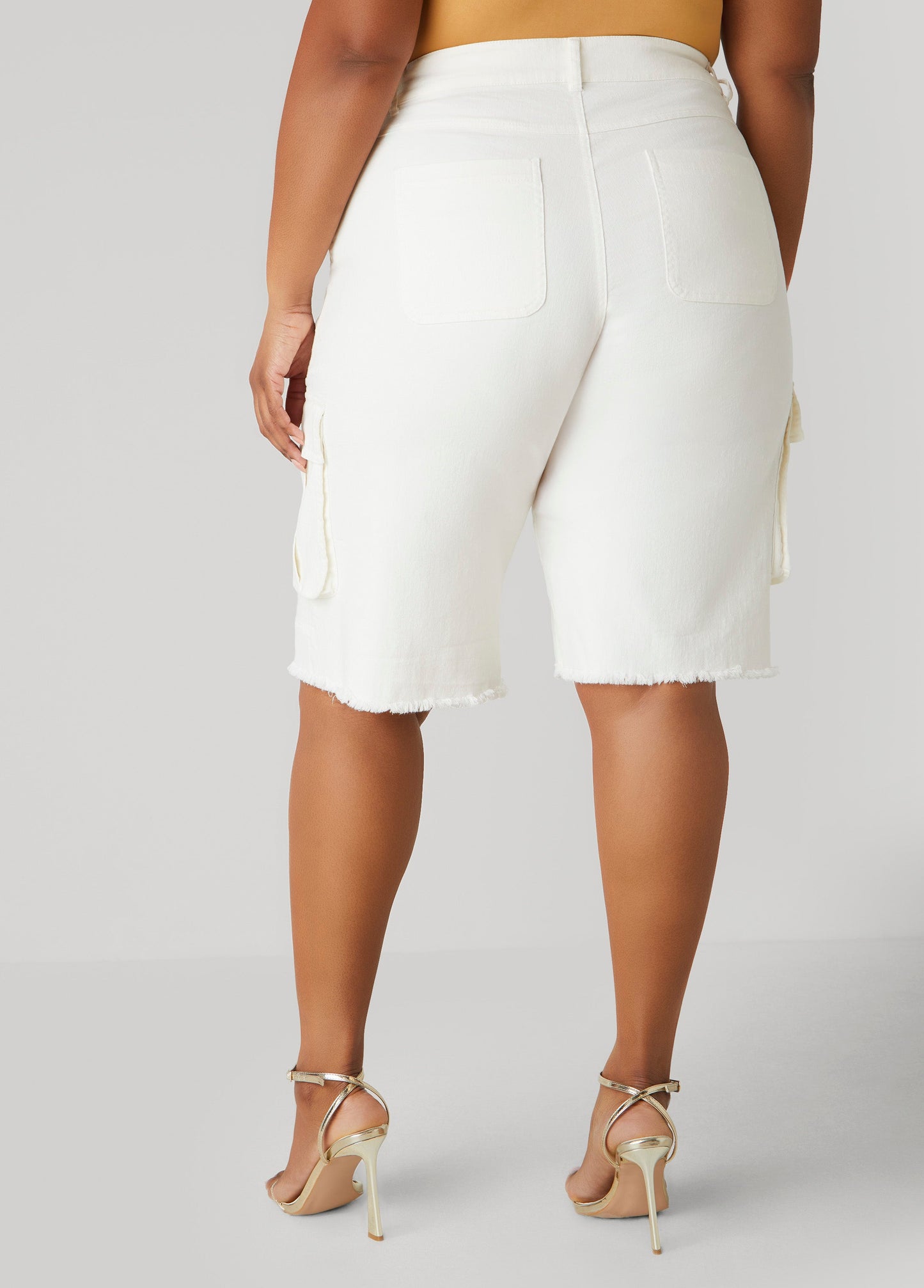 Distressed Utility Mid-Length Pants