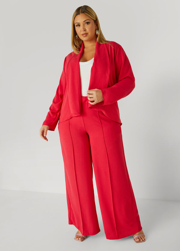 Stitched Ribbed Loose Trousers
