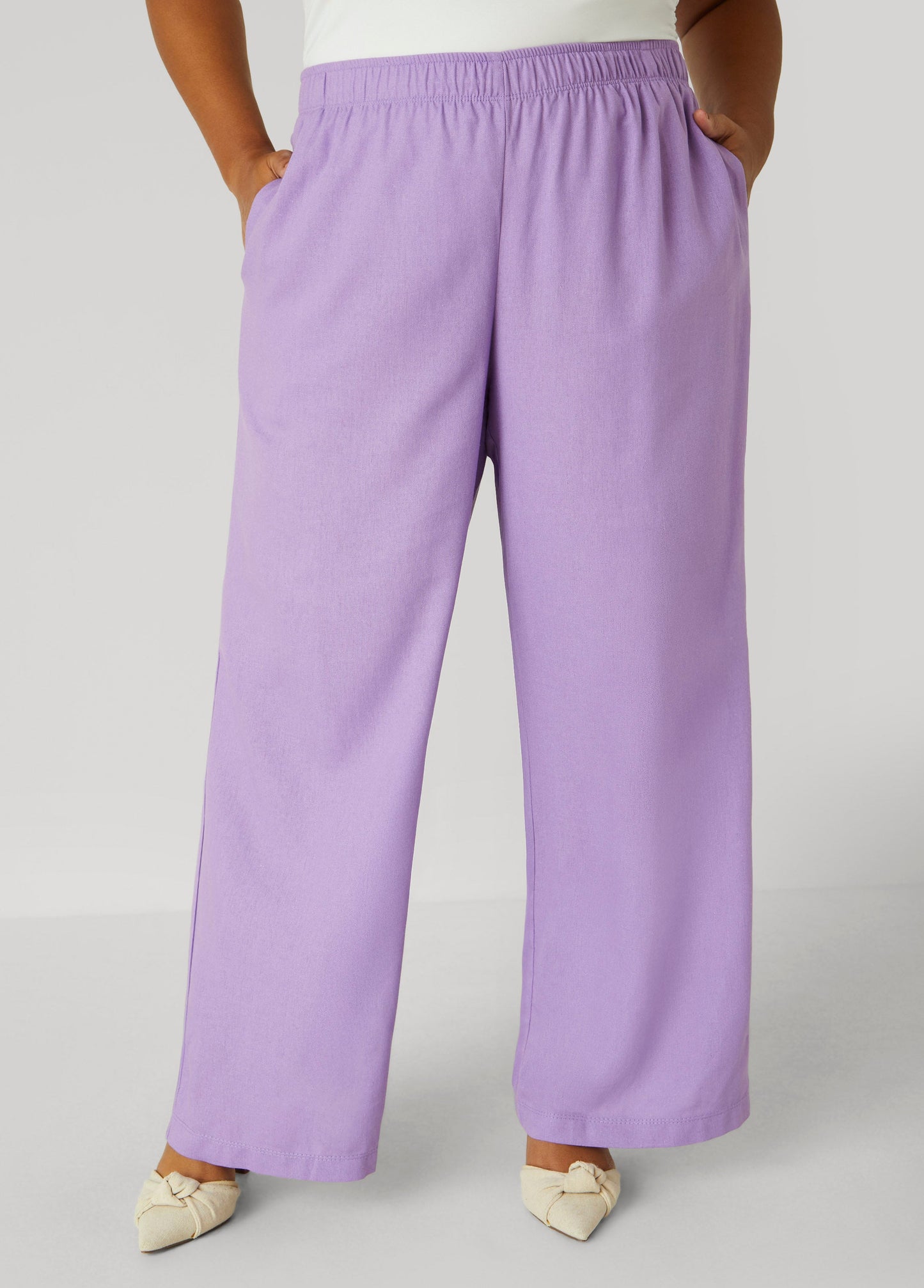 Elevated Waistline Flared Trousers