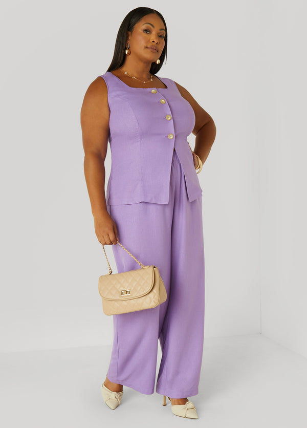 Elevated Waistline Flared Trousers
