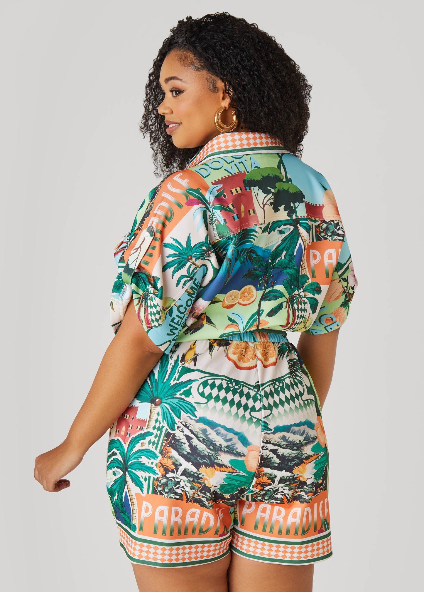 Mail Design One-Piece Shorts