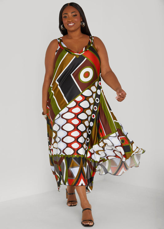 Artistic Design Silk-Style Mid Frock