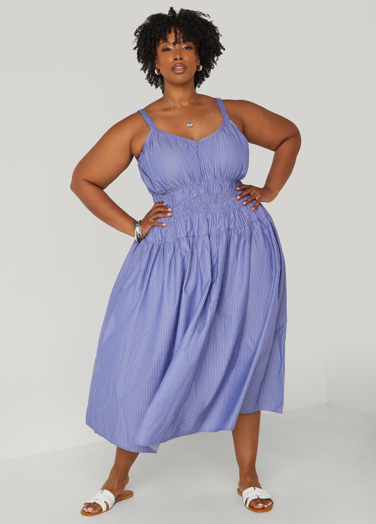 Gathered Lined Three-Quarter Frock