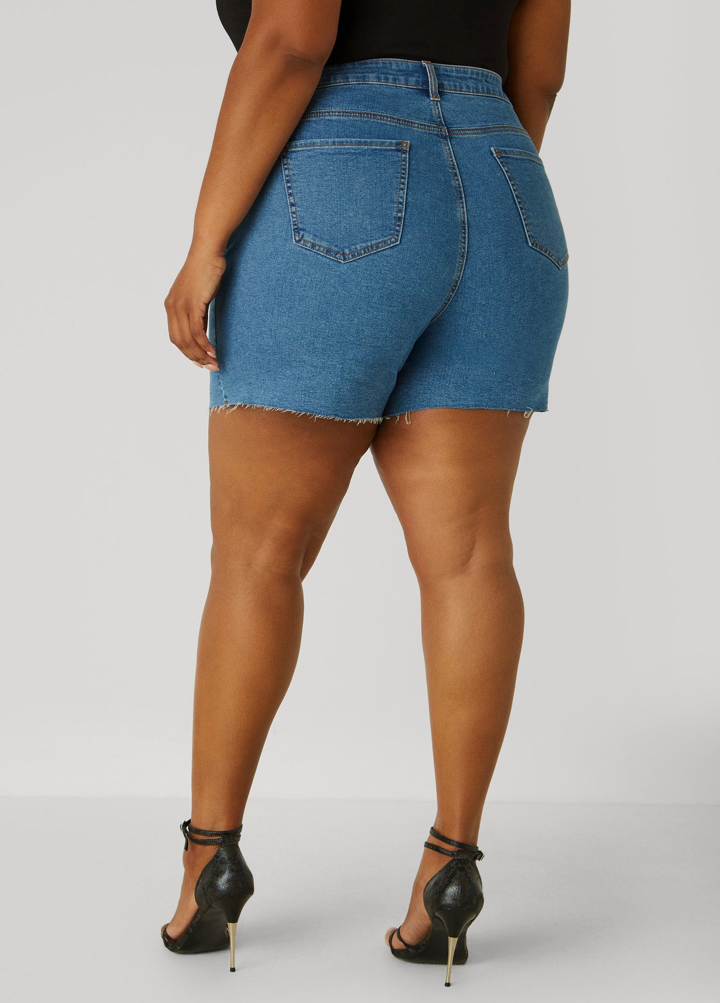 Scarf Pattern Jean Shorts