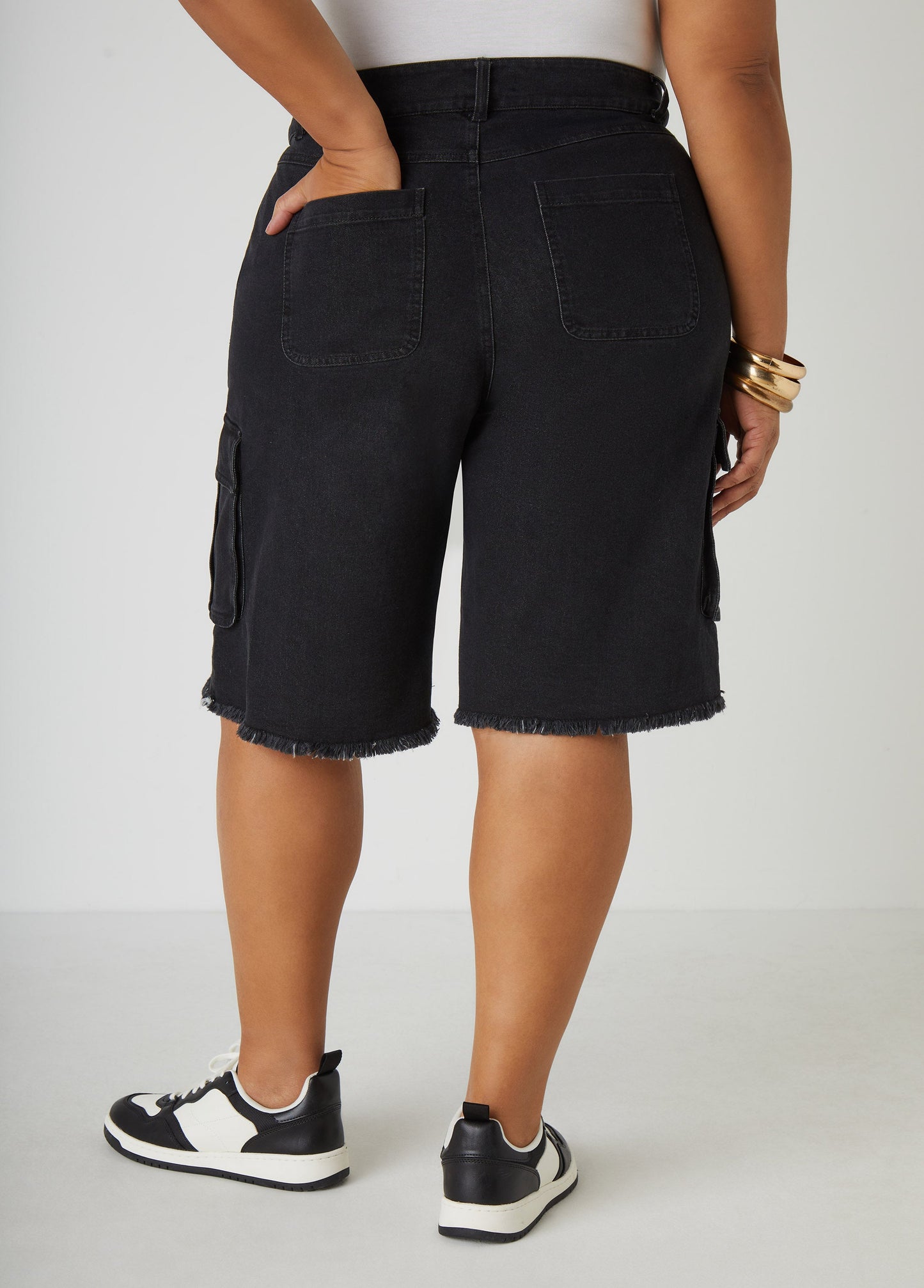 Distressed Utility Mid-Length Pants