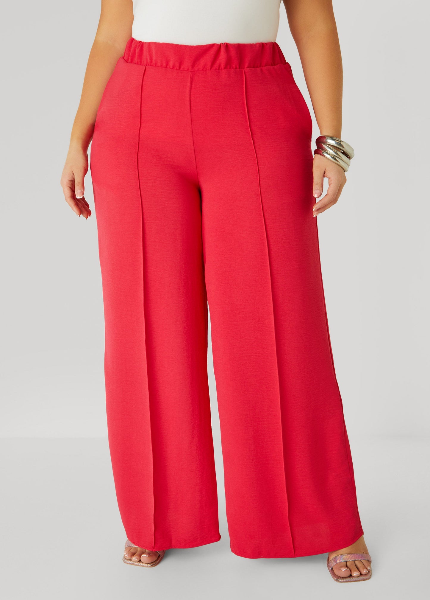 Stitched Ribbed Loose Trousers